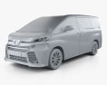 Toyota Vellfire Aero HQインテリアと 2018 3Dモデル clay render