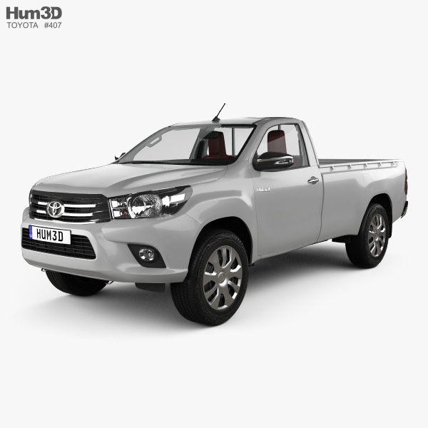 Toyota Hilux シングルキャブ GLX HQインテリアと 2015 3Dモデル