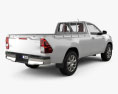 Toyota Hilux Single Cab GLX з детальним інтер'єром 2015 3D модель back view