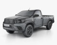 Toyota Hilux Single Cab SR з детальним інтер'єром 2015 3D модель wire render