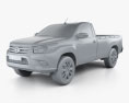 Toyota Hilux Single Cab SR з детальним інтер'єром 2015 3D модель clay render
