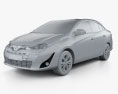 Toyota Vios 2021 3d model clay render