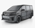 Toyota Voxy ZS mit Innenraum 2017 3D-Modell wire render