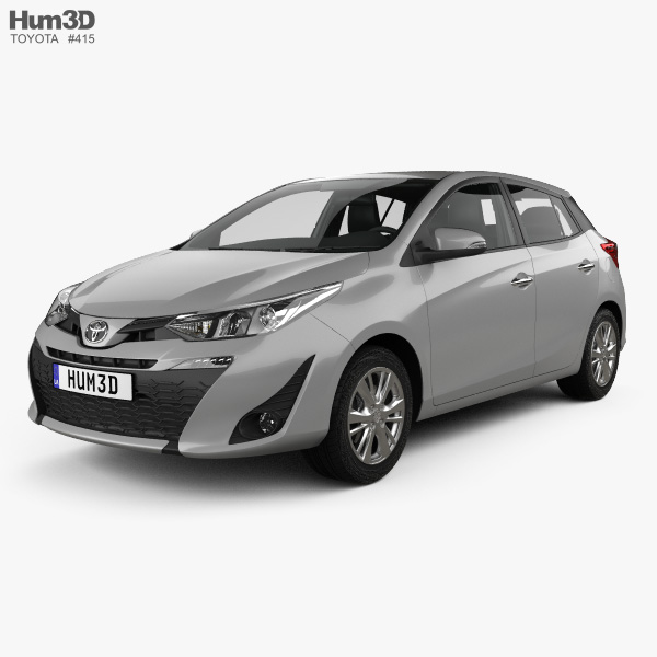 Toyota Yaris hatchback with HQ interior 2021 3D model