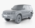 Toyota Land Cruiser Prado 5门 2002 3D模型 clay render