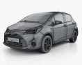 Toyota Yaris Hybrid 5-Türer 2021 3D-Modell wire render