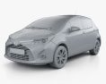 Toyota Yaris Hybrid 5-Türer 2021 3D-Modell clay render