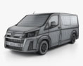 Toyota Hiace 승객용 밴 L1H1 Deluxe 2023 3D 모델  wire render