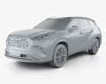 Toyota Highlander Platinum 2022 3D-Modell clay render
