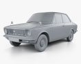 Toyota Corolla 2-door sedan 1966 3d model clay render