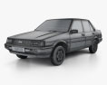 Toyota Corolla 세단 1983 3D 모델  wire render