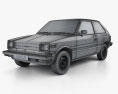 Toyota Starlet 1982 3D-Modell wire render
