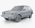 Toyota Starlet 1982 3D-Modell clay render