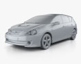 Toyota Caldina 2007 3D 모델  clay render