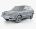 Toyota Starlet 1978 3D-Modell clay render