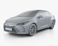 Toyota Corolla Altis 2022 3D модель clay render