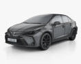 Toyota Corolla ハイブリッ セダン 2022 3Dモデル wire render
