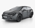 Toyota Corolla Touring Sports hybrid 2022 3d model wire render