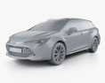 Toyota Corolla Touring Sports hybrid 2022 3d model clay render