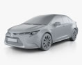 Toyota Corolla XLE US-spec 轿车 2022 3D模型 clay render