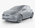 Toyota Yaris гібрид 2022 3D модель clay render