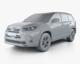 Toyota Highlander LEplus 2019 Modello 3D clay render