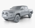 Toyota Tacoma 双人驾驶室 Short bed SR5 2017 3D模型 clay render