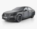 Toyota Crown RS Advance 인테리어 가 있는 2021 3D 모델  wire render