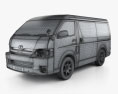 Toyota Hiace Пасажирський фургон L1H2 GL RHD з детальним інтер'єром 2015 3D модель wire render