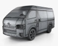 Toyota Hiace Passenger Van L1H3 DX RHD with HQ interior 2015 3d model wire render