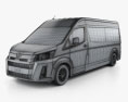 Toyota Hiace Пасажирський фургон L2H2 GL з детальним інтер'єром RHD 2023 3D модель wire render