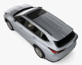 Toyota Highlander Platinum з детальним інтер'єром 2022 3D модель top view