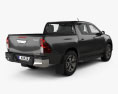 Toyota Hilux Двойная кабина L-edition с детальным интерьером 2021 3D модель back view