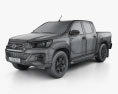 Toyota Hilux Двойная кабина L-edition с детальным интерьером 2021 3D модель wire render