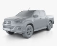 Toyota Hilux Double Cab L-edition with HQ interior 2021 3d model clay render
