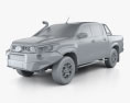 Toyota Hilux Doppelkabine Rugged X 2023 3D-Modell clay render