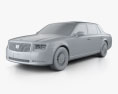 Toyota Century with HQ interior and engine 2021 3d model clay render
