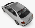 Toyota Prius JP-spec con interior y motor 2003 Modelo 3D vista superior