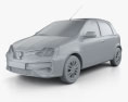 Toyota Etios ハッチバック 2022 3Dモデル clay render