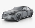 Toyota Crown Royal Saloon 2017 3D-Modell wire render
