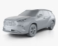 Toyota Highlander XLE 2022 3D-Modell clay render