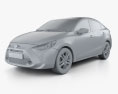 Toyota Yaris XLE CA-spec sedan 2019 3d model clay render