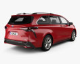 Toyota Sienna XSE 2023 3D-Modell Rückansicht