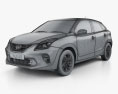 Toyota Glanza 2022 3D-Modell wire render