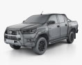 Toyota Hilux Двойная кабина Invincible 2023 3D модель wire render