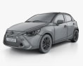 Toyota Yaris CA-spec XLE hatchback 2022 3d model wire render