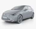 Toyota Yaris CA-spec XLE hatchback 2022 3d model clay render