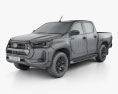 Toyota Hilux Double Cab 2022 3d model wire render