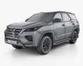 Toyota Fortuner 2023 3D模型 wire render