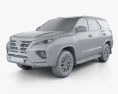 Toyota Fortuner 2023 Modello 3D clay render
